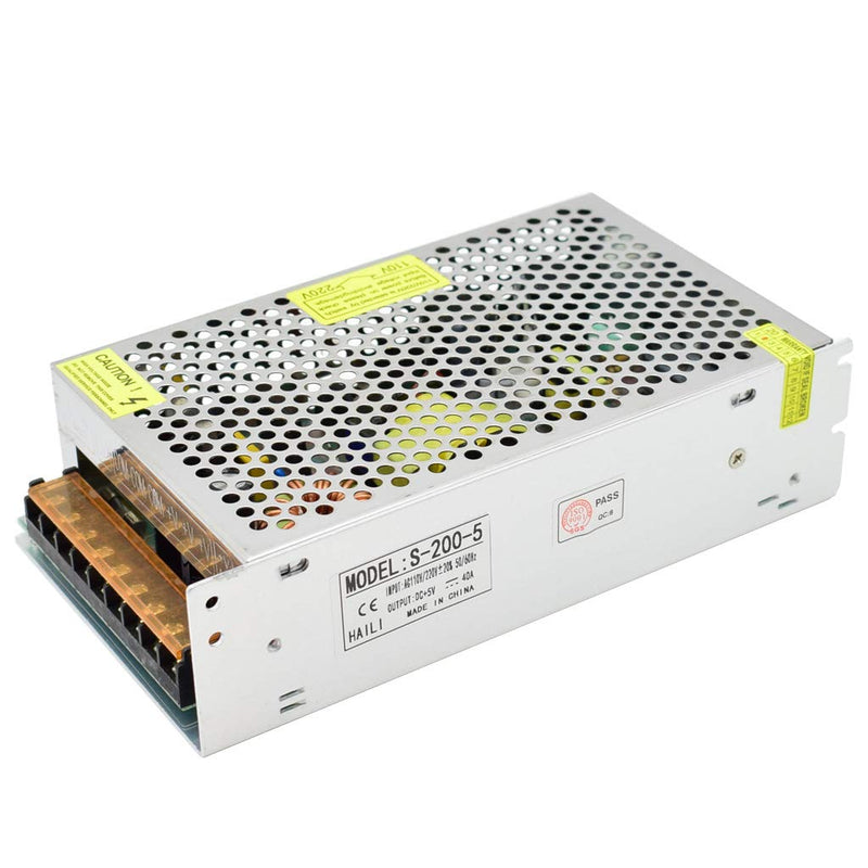  [AUSTRALIA] - 5V 40A power supply 230V to DC 5V 200W voltage converter universal switching power supply transformer for LED strips 5V-40A-200W