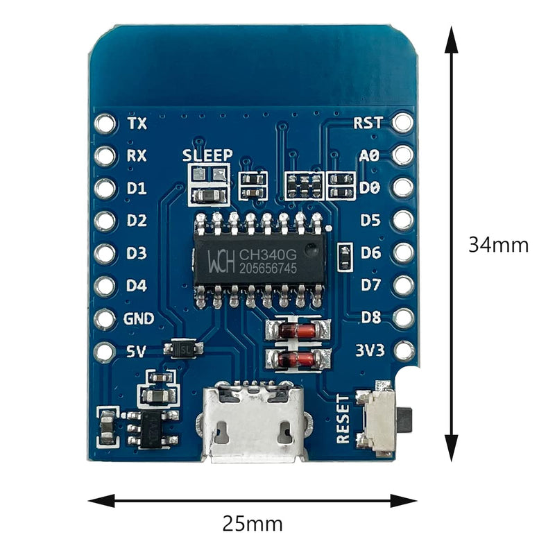  [AUSTRALIA] - Hosyond 5Pcs D1 Mini NodeMcu Lua ESP8266 ESP-12F Wireless Module Internet of Things Development Board Compatible with Arduino/WeMos