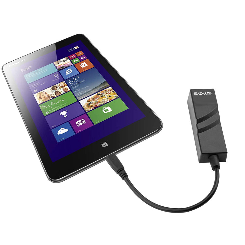 OTG Micro B Ethernet Adapter for Linux Raspberry Pi Zero W, Windows 10 Tablet (Lenovo Miix 2 8), Android Samsung Galaxy Tab Pro 10.1" - Micro USB 2.0 RJ45 10/100 LAN - LeoForward Australia