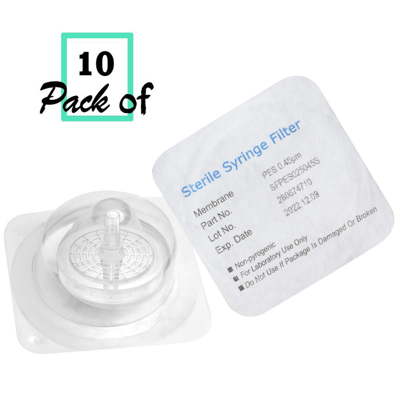 Sterile Syringe Filters PES 25 mm Diameter 0.45um Pore Size Individually Packaged 10/pk by Biomed Scientific Sterile PES 25mm 0.45μm 10pcs - LeoForward Australia