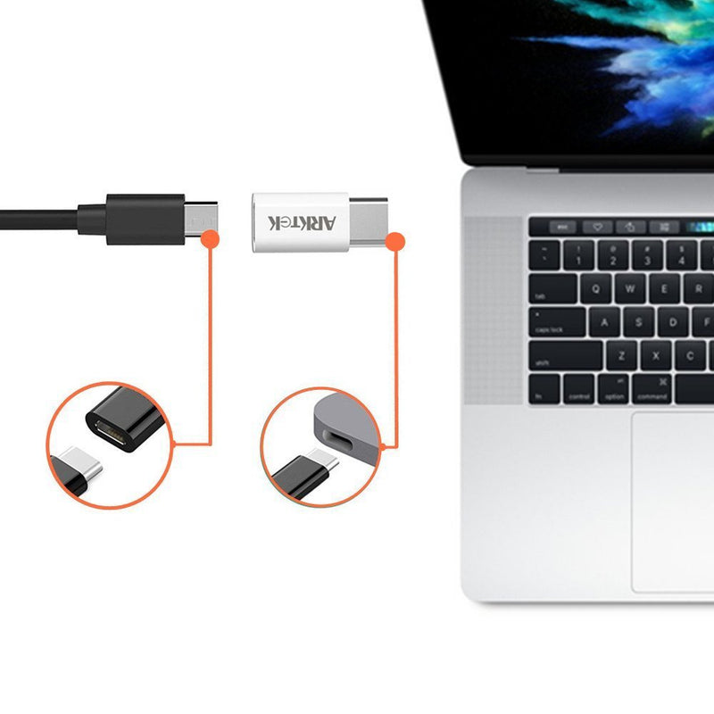 ARKTEK USB-C Adapter USB Type C (Male, Thunderbolt 3 Compatible) to Micro USB (Female) Sync and Charge Adapter for Pixel 4 S20 Note 10 and More (Pack of 6) - LeoForward Australia