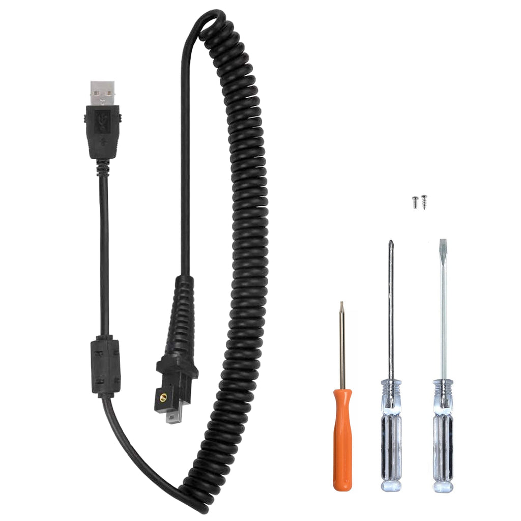  [AUSTRALIA] - ECS Tangle Free Curly Replacement Cord for Nuance PowerMic III | Approved Computer Microphone Cable, Wired USB Dictation Equipment Device Wire