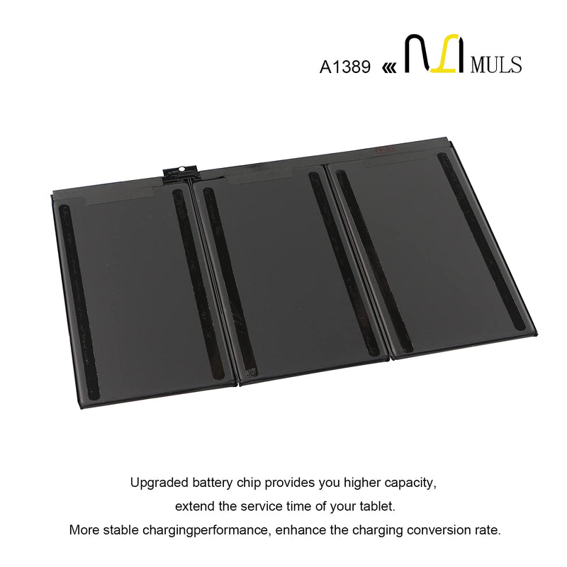  [AUSTRALIA] - MULS A1389 Tablet Battery for iPad 3 A1416 A1430 A1403 (2012) iPad 4 A1458 A1459 A1460 (2014) 616-0593 616-0592 616-0604 MC705LL/A MC706LL/A MC707LL/A MD328LL/A MD329LL/A MD330LL/A MD333LL/A