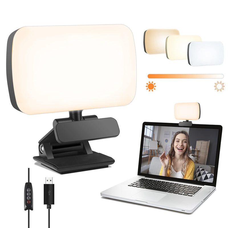  [AUSTRALIA] - Video Conference Lighting, Webcam Lighting for Remote Working, Zoom Lighting for Laptop/Computer, Zoom Calls, Live Streaming, Self Broadcasting, Video Light for Zoom Meeting with Sturdy Clip