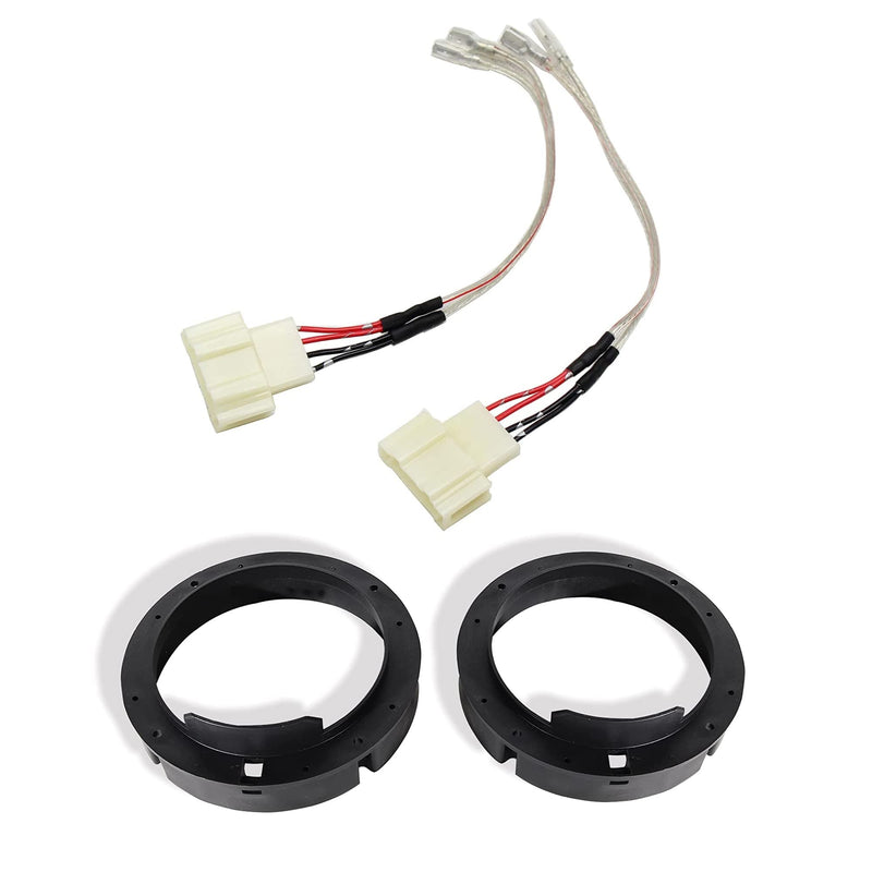  [AUSTRALIA] - RED WOLF Door Speaker Wiring Harness w/Speaker Adapter Spacer Ring 6.5 Inch Replacement for Volkswagen VW 2009-2018 Tiguan, 1999-2019 Golf, 1999-2016 Jetta, 1999-2019 Beetle, 1999-2019 Passat