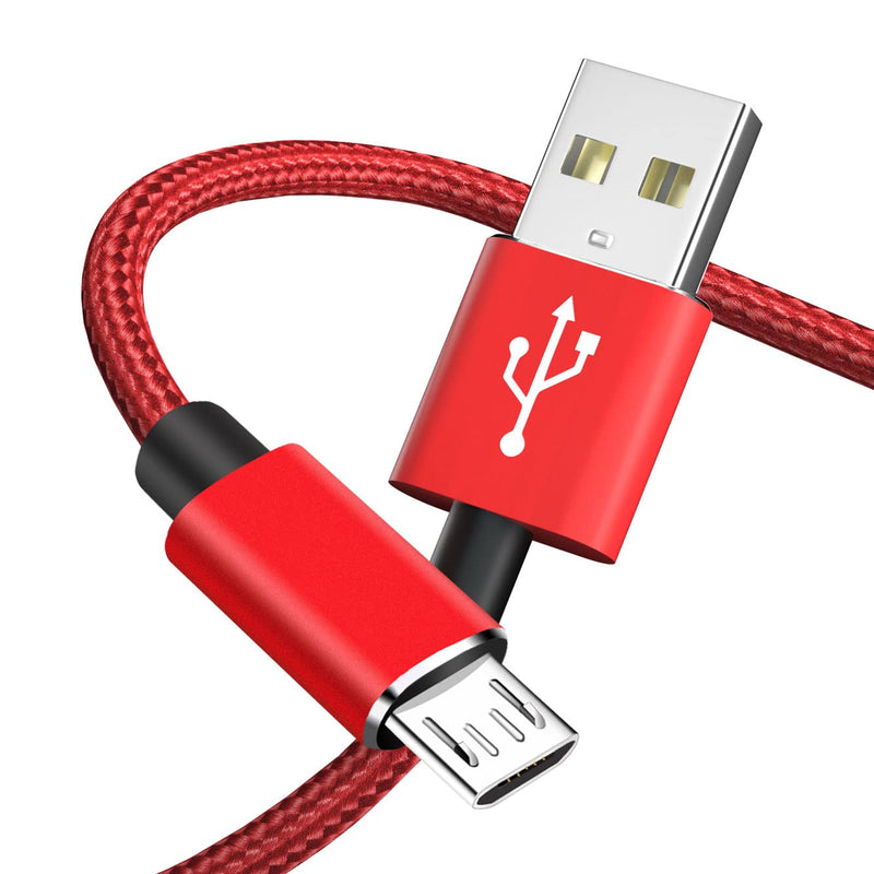  [AUSTRALIA] - 6FT Micro USB Cable for Fire HD 10,HD 8 Tablet,Samsung,HTC,LG,Sony,Moto Phone,Mini Stick Speaker,PS4 Charging Cord X-box One Controller,Galaxy S7 Tab A E.Fast Android Charger for Kindle Oasis e-Reader red