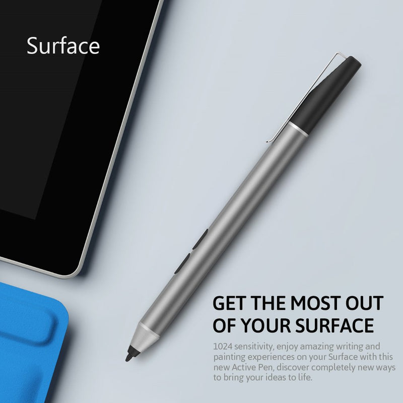 tesha Surface Pen for Microsoft Surface Pro 7 Pro 6 Surface Laptop 3 Surface Book 2 Laptop 2 Surface Go Studio 2 Pro 5 Pro 4 Pro 3 X Slim 1024 Pressure Points with Eraser Mouse Button Grey - LeoForward Australia