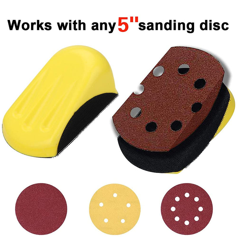 [AUSTRALIA] - YIBAO, 5 inch Hand Sanding Blocks Mouse Hook and Loop Hand Sanding Mouse Hook Backing Plate Sand Pad for Woodworking Furniture Restoration Home and Automotive Body