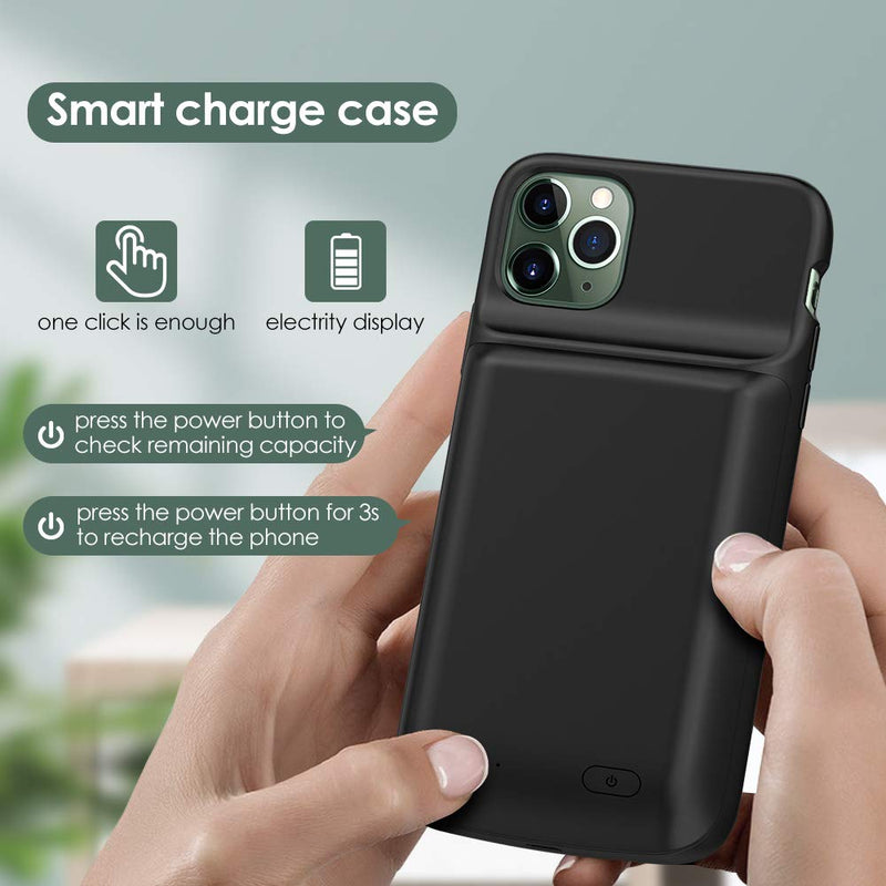  [AUSTRALIA] - NEWDERY Battery Case for iPhone 11 Pro Max, 10000mAh Portable Protective Charging Case Extended Rechargeable Battery Power Bank for 6.5 Inch iPhone 11 Pro Max (Black)