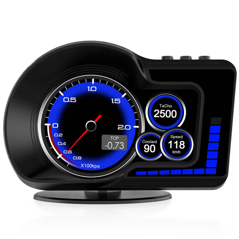  [AUSTRALIA] - Digital OBDII Speedometer, ACECAR Car Head Up Display with OBD2/EUOBD Interface, Plug and Play HUD with Vehicle Speed KM/h MPH, RPM, Clock, OverSpeed Warning, for Most Vehicles After 2008 F15