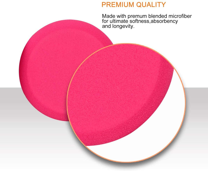  [AUSTRALIA] - SPTA 4 Inch (100mm) Ultra Soft Foam Applicator Pads, UFO-Shape Red Wax Applicator Pads and Dressing Polishing Pads Buffing Pads for Car Polishing & Cleaning, (Red, 4" Diameter, Pack of 10)