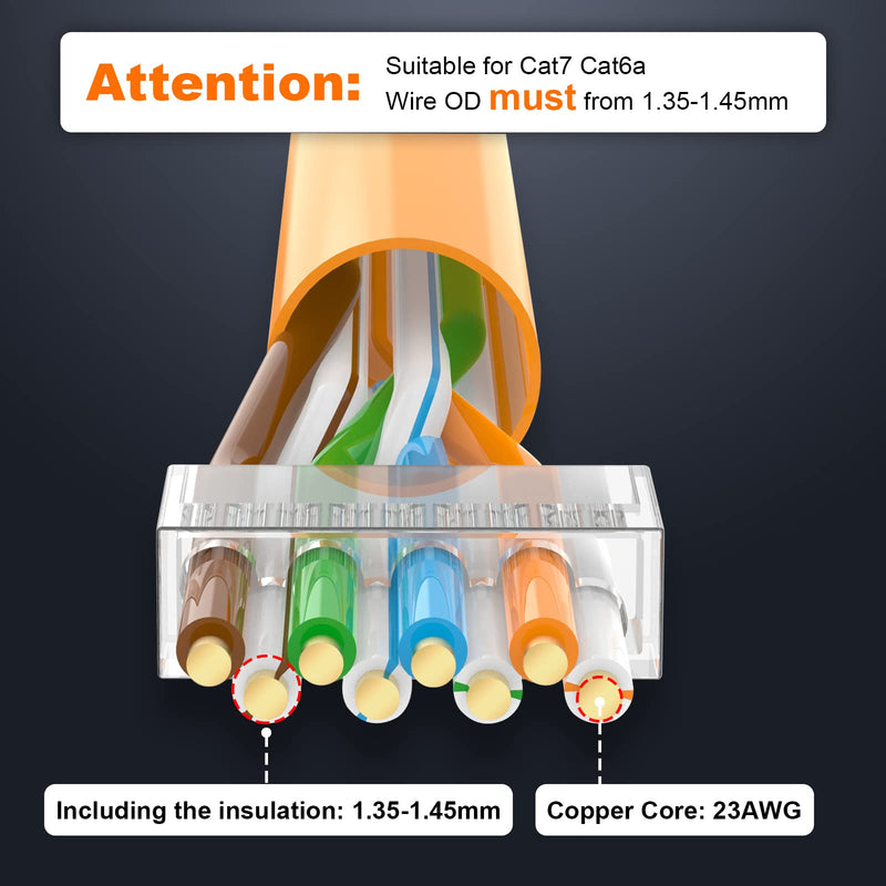  [AUSTRALIA] - VCE (Gen 1) Cat6A/Cat7 Shielded RJ45 Connector Nickel Plated Modular Plug for Cat6A/Cat7 Cable Solid and Stranded Ethernet Wire - 50u Gold-Plated 25 PCS Blue