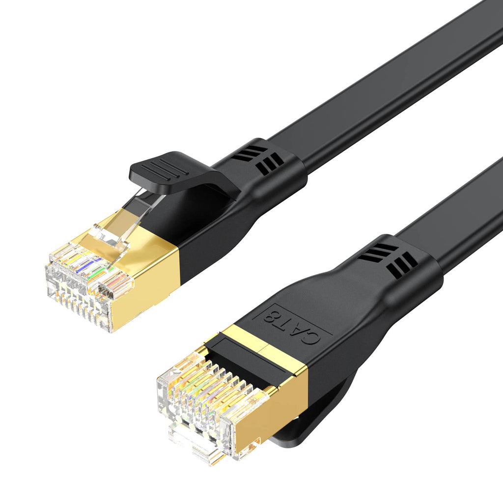  [AUSTRALIA] - Cat8 Ethernet Cable 3FT, High Speed Ethernet Cable Cat 8 40Gbps 2000Mhz Flat Internet Network Cable for Gaming, Router, Modem, Computer, Laptop 1