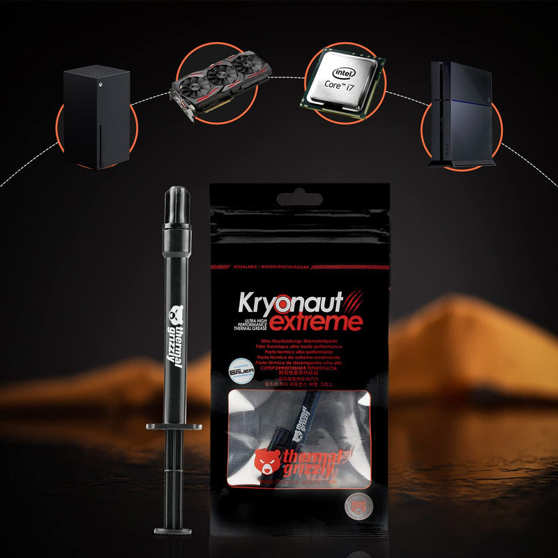  [AUSTRALIA] - Thermal Grizzly Kryonaut Extreme Bundle The High Performance Thermal Paste for Cooling All Processors, Graphics Cards, Heat Sinks in Computers & Consoles Includes Extra Cloth, Pads & Spatula (2 Gram)