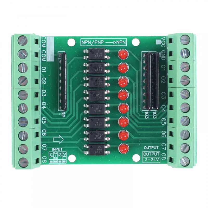  [AUSTRALIA] - Optocoupler isolation module, DC 3.3V 5V 8 channel optocoupler isolation module, PNP NPN low-high level output signal converter