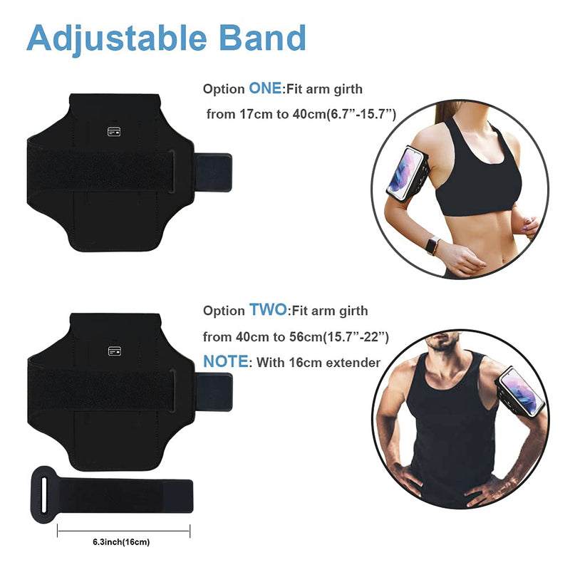 Galaxy S21/S20/S10/S9 Armband, BUMOVE Gym Running Workouts Sports Cell Phone Arm Band for Samsung Galaxy S21 5G, S20, S10, S9, S8 up to 6.2 inch with Earbus Card Key Holder (Black) Black (Up to 6.2") - LeoForward Australia