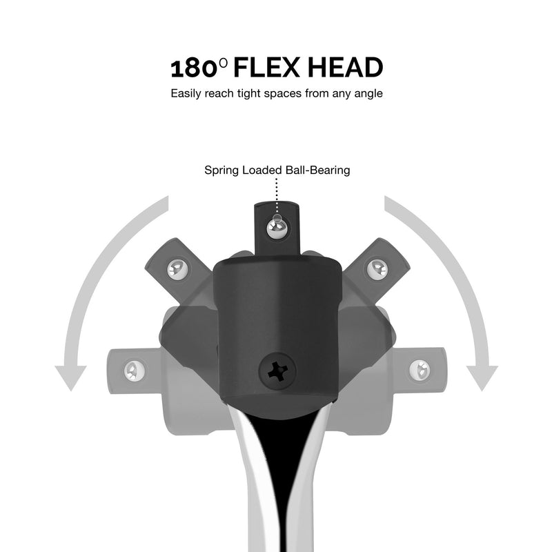  [AUSTRALIA] - Neiko 00338A 3/8 Inch Drive Premium Breaker Bar, 15” Length | Cr-V Steel, 180 Flex Head 3/8” Drive x 15”