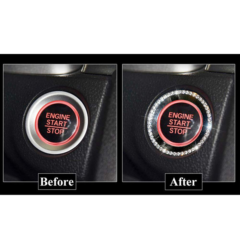  [AUSTRALIA] - Senauto Bling Ignition Push Start Stop Button Cover Trim Ring Compatible with Honda Civic Sedan Coupe Hatchback 2016 2017 2018 2019
