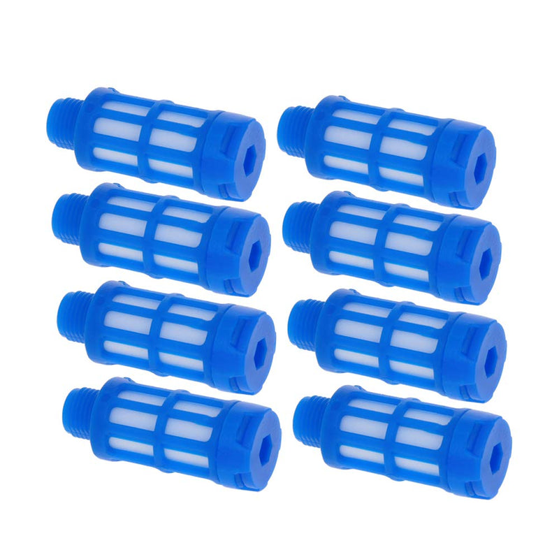 Othmro Plastic Pneumatic Muffler Exhaust Pneumatic Air Line Flow Control Muffler 1.5cm/0.59"×1.5cm/0.59"×3.5cm/1.38" Blue 8PCS - LeoForward Australia