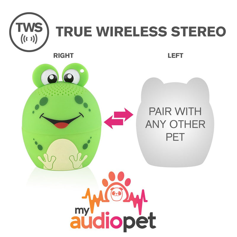My Audio Pet Frog Mini Bluetooth Animal Wireless Speaker for Kids of All Ages - True Wireless Stereo Technology – Pair with Another TWS Pet for Powerful Rich Room-Filling Sound - (AMPEDphibian) - LeoForward Australia