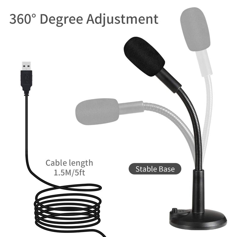  [AUSTRALIA] - Dericam USB Desktop and Laptop Computer Microphone, 360° Omnidirectional Condenser Mic, PC Microphone for Tele-Conference/Learning, Online Chatting, Gaming, Live Podcasting, Recording, Skype, M2