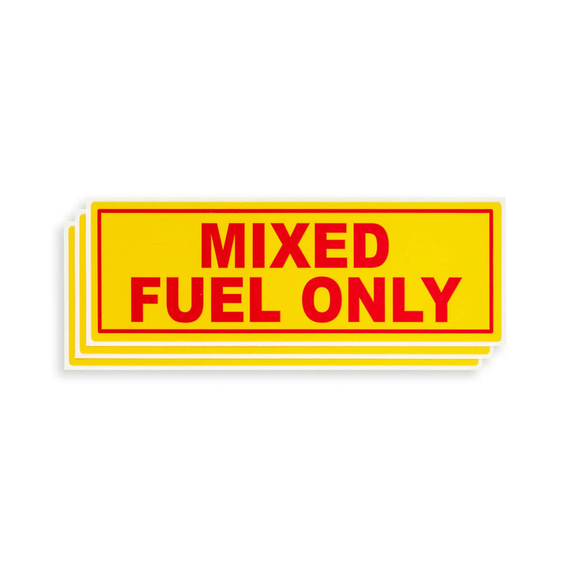  [AUSTRALIA] - Mixed Fuel Only - Fuel Tank Stickers - (3 Pack) 6 inch x 2 inch – Extreme Stick Adhesive - Confusion Proof (Gas Oil Mix) Mixed Fuel Only