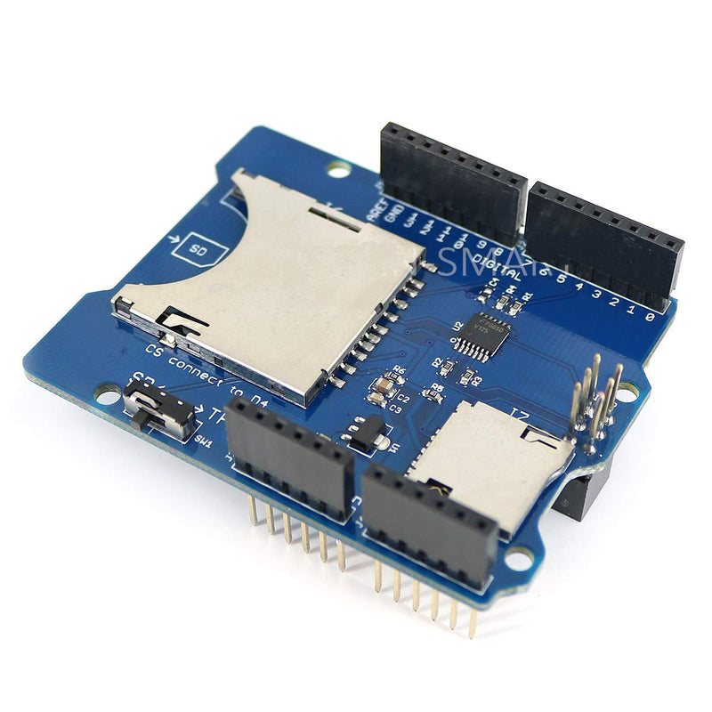 HiLetgo Stackable SD Card TF Card Micro SD Card SD/SDHC/Micro SD/Micro SDHC Card Reader Shield Multi-Functional SD Card Shield Module for Arduino UNO R3 MEGA2560 - LeoForward Australia