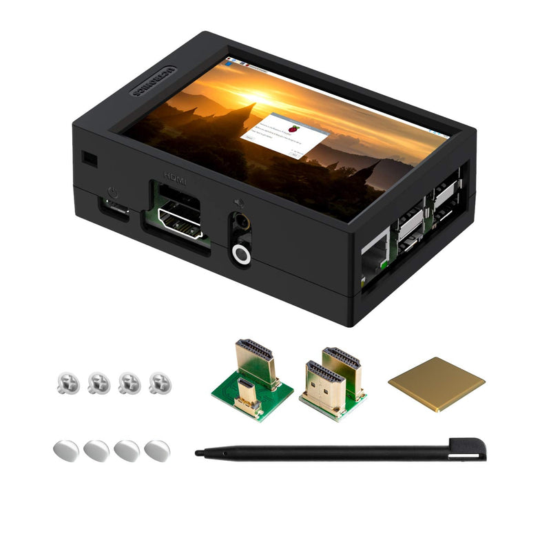  [AUSTRALIA] - UCTRONICS Mini LCD Screen with Case for Raspberry Pi 4, 3 B/B+, 3.5 inch Small HDMI Display Touchscreen with Stylus, Compatible with All Raspberry Pi B Models 3.5" HDMI Display with Case