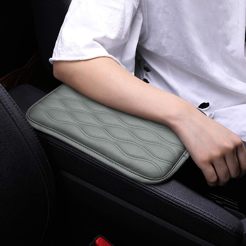 SUHU Universal Auto Center Console Cover Pad Fit for SUV/Truck/Car, Waterproof Car Armrest Seat Box Cover, Leather Auto Armrest Cover Gray N - LeoForward Australia