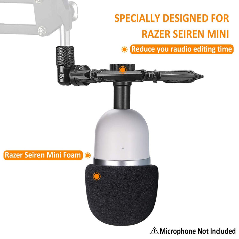  [AUSTRALIA] - Razer Seiren Mini Mic Stand with Shock Mount - Mic Foam and Flexible Pop Shield Compatible with Razer Seiren Mini Streaming Microphone by YOUSHARES