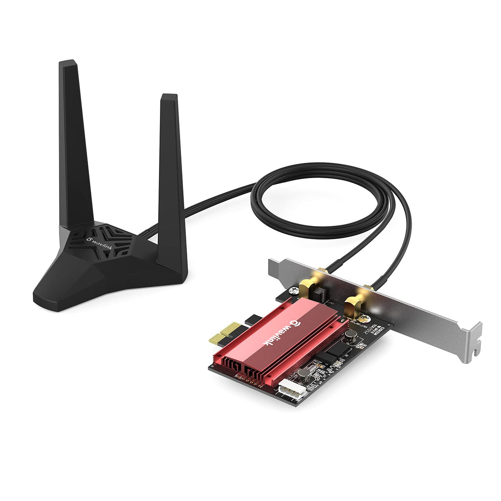  [AUSTRALIA] - Wavlink AX3000 PCIe WiFi Adapter, Next-Gen WiFi 6E Tri-Band with Bluetooth 5.2, Up to 3000Mbps with 6GHz, MU-MIMO, OFDMA, Ultra-Low Latency for Desktop PC, Supports Windows 11, 10 (64bit)