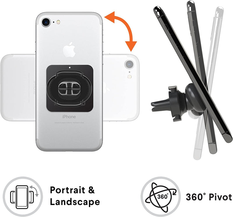  [AUSTRALIA] - Kenu Airframe Magnetic Phone Car Mount for Air Vent - Portable Mobile Holder - 360 Degree Rotation - 6 Powerful Magnets with 1 Reusable Steel Plate - Use with Latest iPhones, Samsungs, and Androids