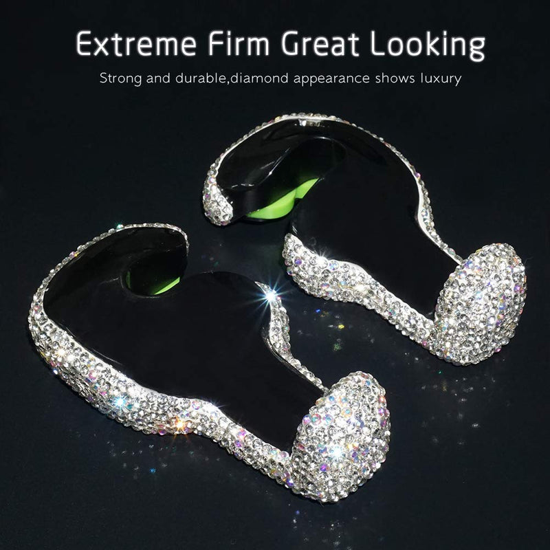  [AUSTRALIA] - EING 2 Pcs Car Headrest Hanger Auto Back Seat Hook with Bling Crystal Rhinestones - Silver A1-silver