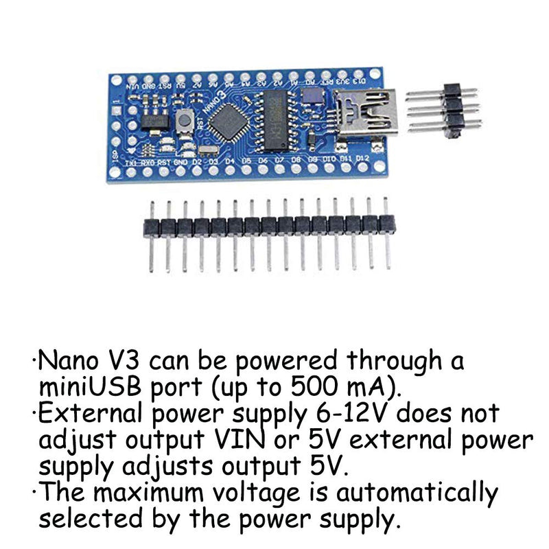  [AUSTRALIA] - KOOBOOK 5Pcs USB Nano V3.0 ATmega168 16M 5V Mini-controller CH340G Mini USB UART Board Microcontroller Module For Arduino