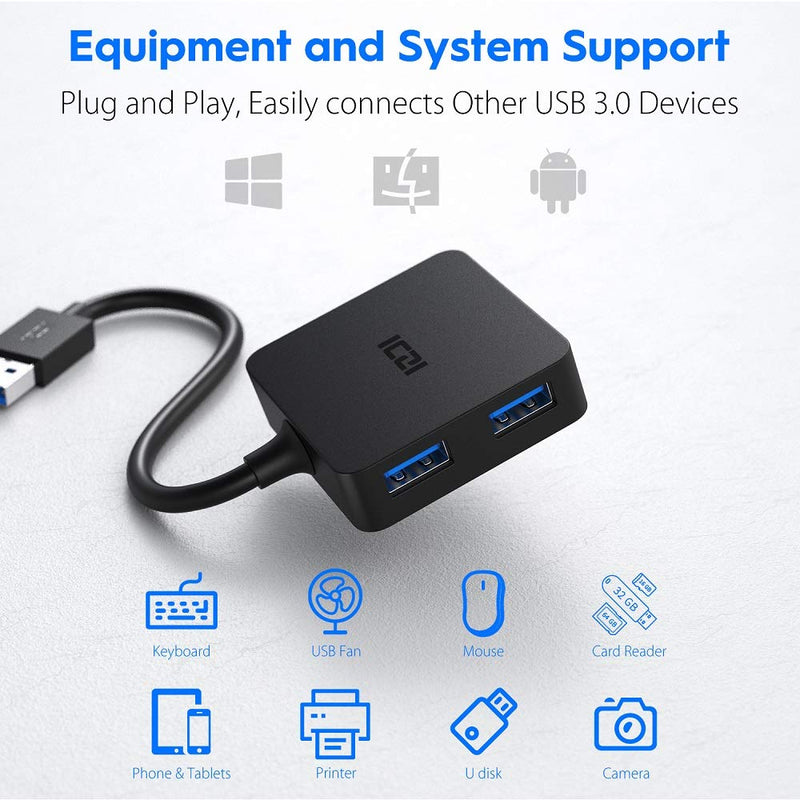 USB 3.0 Hub, ICZI Ultra Slim USB Splitter with 4-Port USB 3.0 Data Hub Converter Adapter for MacBook, Mac Pro/Mini, iMac, Surface Pro, XPS, Notebook PC, USB Flash Drives, Mobile HDD, and More USB HUB - LeoForward Australia