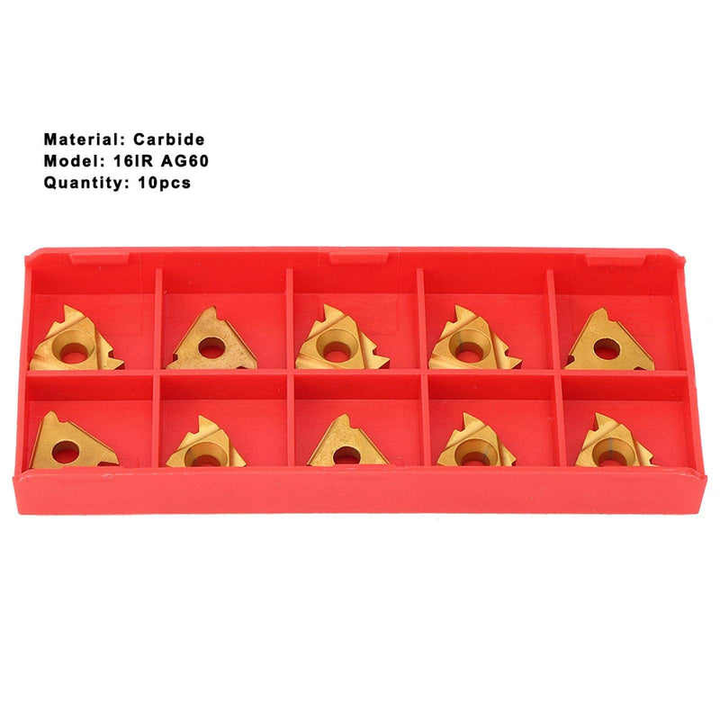  [AUSTRALIA] - Reliable Carbide Inserts 16IR AG60 Carbide Insert Reversible CNC Lathe Insert for Steel Casting Processing Pack of 10 insert blades