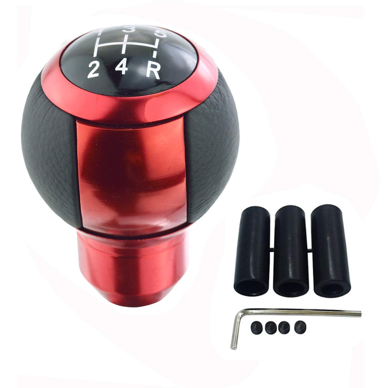  [AUSTRALIA] - Abfer Car Stick Shift Knob Globe Shape 5 Speed Shifter Knob Replacement Fit Most Universal Vehicles (Red) Red