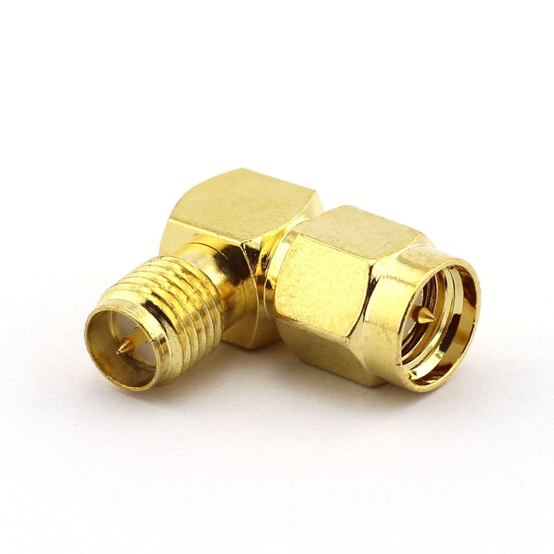  [AUSTRALIA] - DGZZI 2-Pack RF Coaxial Right Angle Adapter SMA Coax Jack Connector SMA Male to RP SMA Female