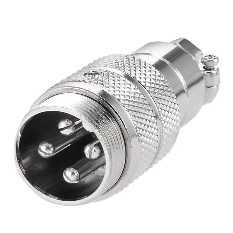  [AUSTRALIA] - uxcell Aviation Connector, 16mm 4Terminals 5A 125V GX16-4 Waterproof Female/Male Wire Panel Power Chassis Metal Fittings Connector Aviation Silver Tone