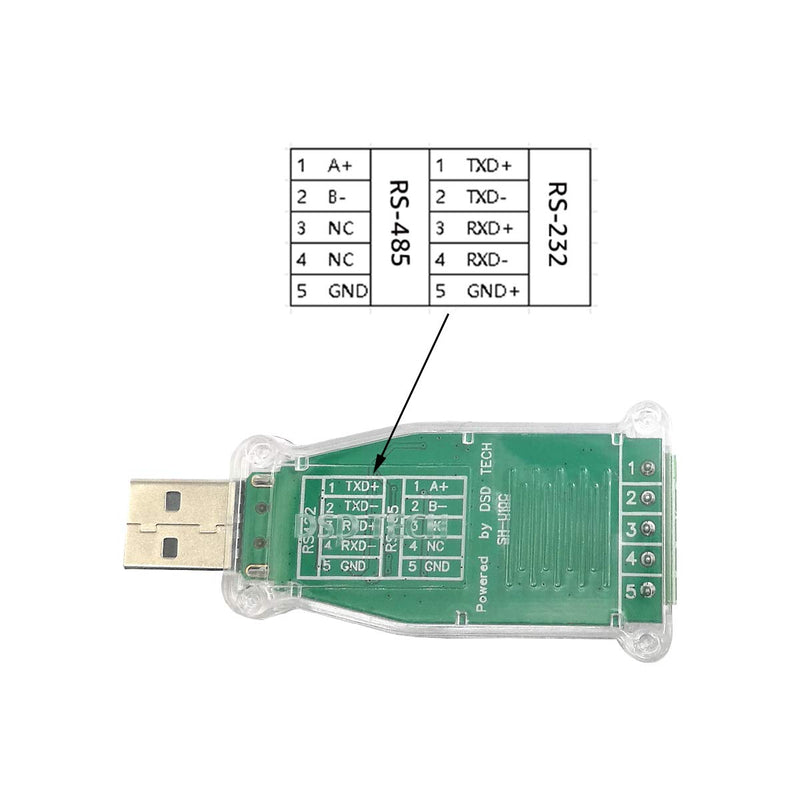 DSD TECH SH-U10C USB to RS485 RS422 Adapter with CP2102N Chip for Windows Linux Mac OS - LeoForward Australia