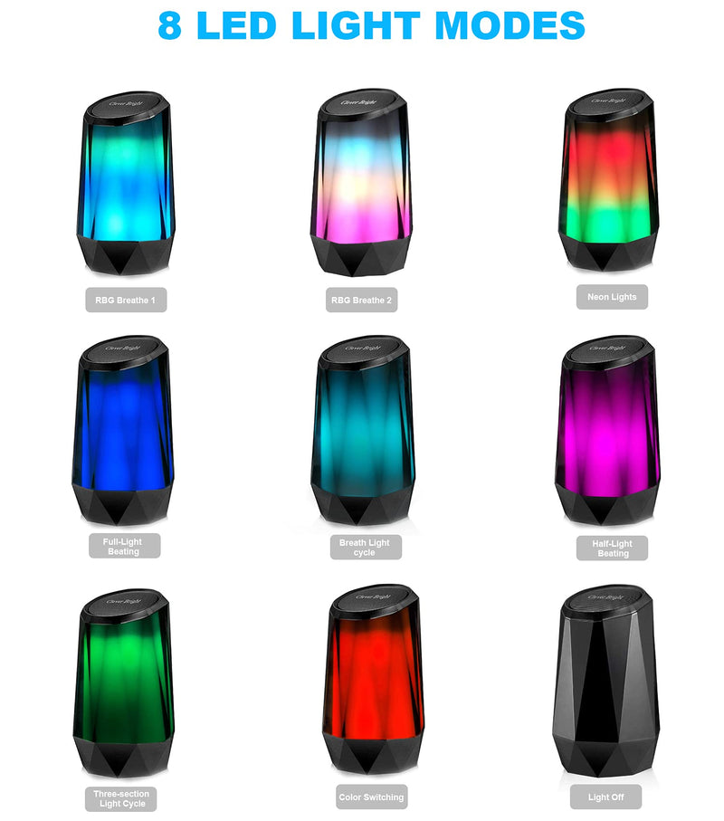 Portable Wireless Bluetooth Speakers 8 LED Lights Modes Stereo Sound Loud Volume Speaker with TF Card Slot, for Smart Phone, Computer and Other All Bluetooth Devices for Home, Outdoors, Travel, Party - LeoForward Australia