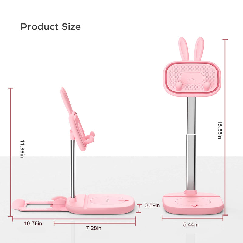  [AUSTRALIA] - Cute Bunny Tablet Stand for Desk, OATSBASF Adjustable Height Tablet Stand Holder Dock Compatible with Tablet Such as iPad Pro 9.7, 10.5, 12.9 Air Mini, Kindle, Nexus, Tab, E-Reader (4-13") (Pink) Pink