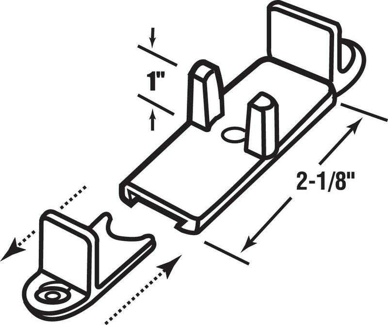  [AUSTRALIA] - Prime-Line N 7384 Bypass Door Guide, 1-Inch High, Adjustable, Dark Brown,(Pack of 2)