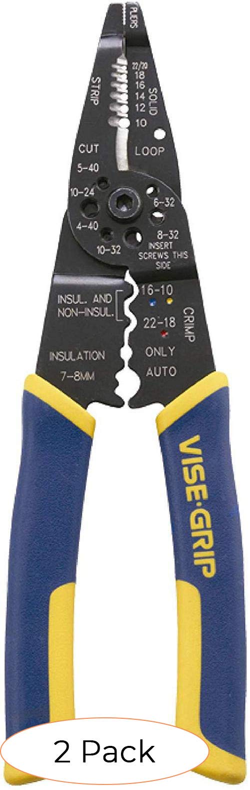  [AUSTRALIA] - IRWIN VISE-GRIP Wire Stripping Tool/Wire Cutter, 8-Inch (2078309) (Pack 2)