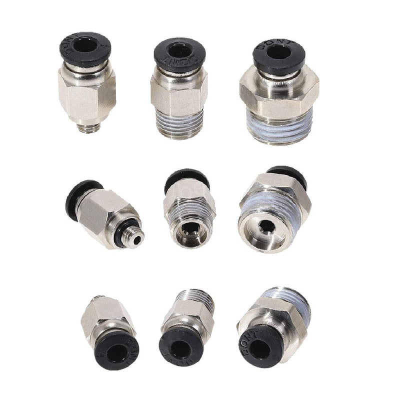 [AUSTRALIA] - Beduan Push to Connect Fitting, 1/2" Tube OD x 1/4" NPT Thread Male Straight Pneumatic Air Fitting (Pack of 10) 1/2"OD-1/4"NPT