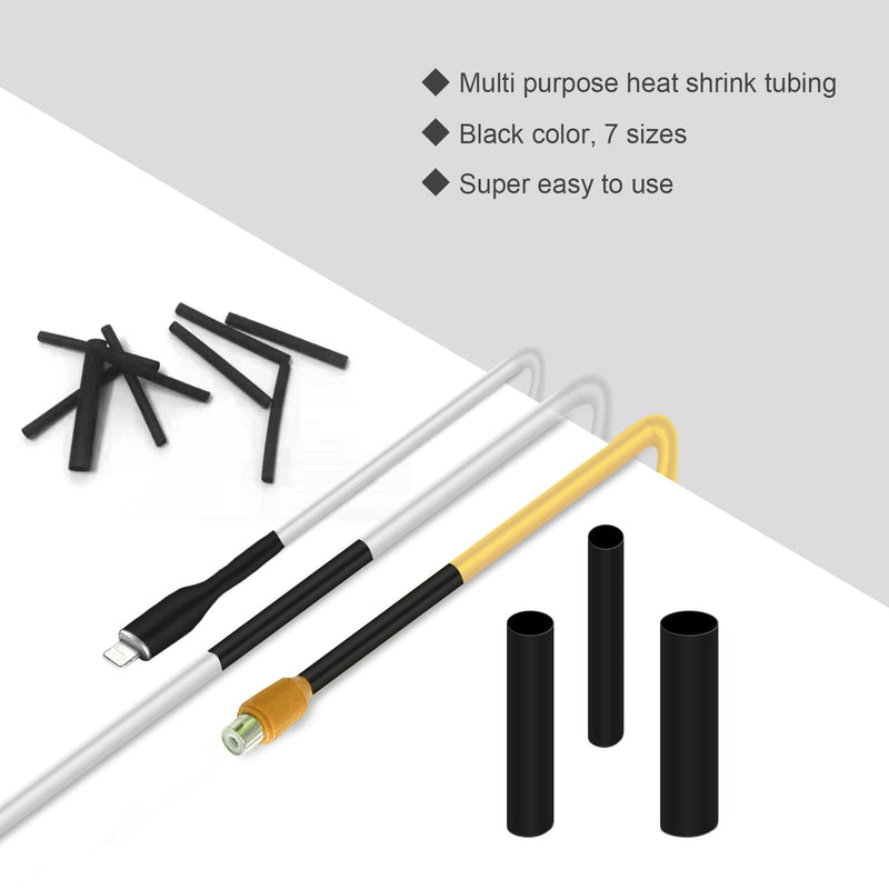  [AUSTRALIA] - 900Pcs Wire Heat Shrink Tubing Kit, Industrial Heat-Shrink Tubing for Wires, 2:1 Marine Grade Heat Shrink Wrap, Premium Large Electrical Waterproof Heat Shrink Tape (Black 12 Sizes) DHOOZ