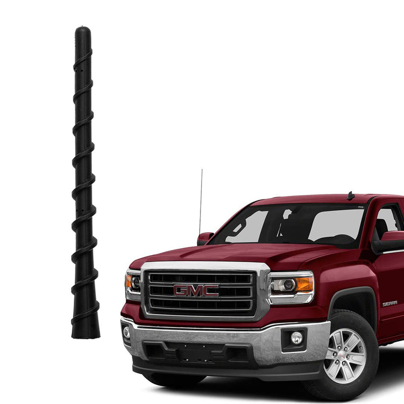  [AUSTRALIA] - AMFRNE for GM Trucks 1999-2023 Short Flexible Radio Antenna, Fits for Chevy Silverado/GMC Sierra 1500 2500 3500 Pickup Replacement Antenna Rod, Car Wash Safe, 7 Inch Rubber Spiral Mast Black