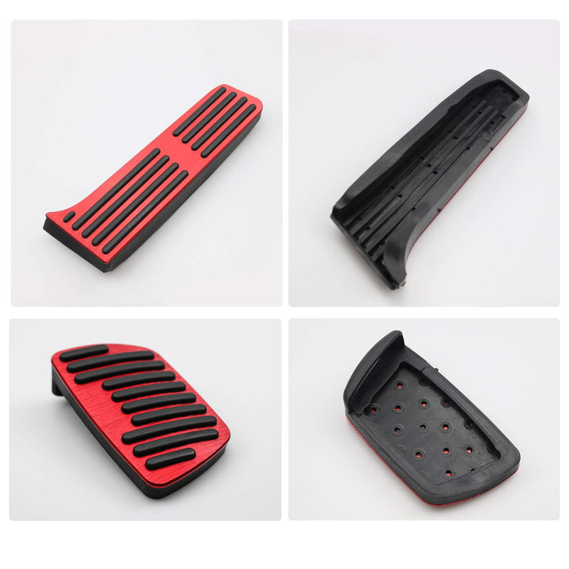  [AUSTRALIA] - LFOTPP 2PCS Aluminum Alloy Footrest Pedals Cover for 2019+ RAV4 XA50 / Avalon XX50 /Camry XV70 / ES XZ10 300H 350 Anti-Slip Accelerator Brake Foot Pedal (Red) Red