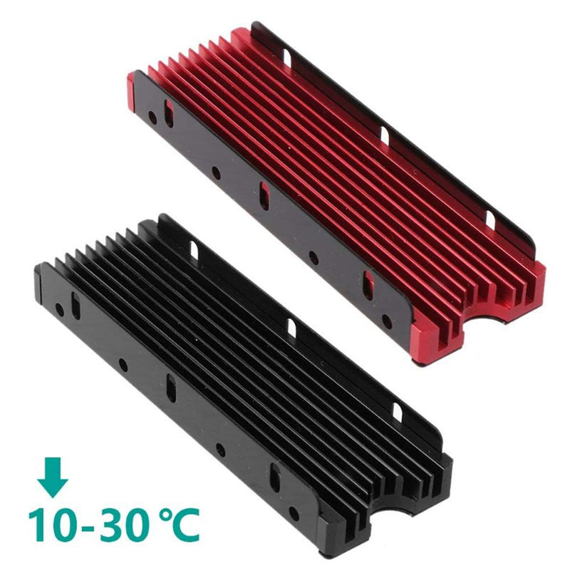  [AUSTRALIA] - QIVYNSRY M.2 Heatsink NVME 2280 SSD Heatsink Support Single-Sided Double-Sided M2 SSD Cooling with Thermal Silicone Pads Cooler for Computer PC PS5 NVME NGFF SATA M.2 SSD Installation, Black