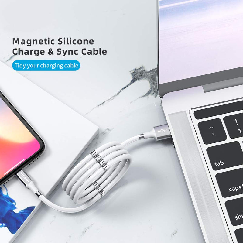 Magnetic Charging Cable,(3FT) Super Organized Charging Magnetic Absorption Nano Data Cable for Phone 11/XS/XS Max/XR/X/8/8 Plus/7/7 Plus/6s/6s Plus/6/6 Plus/SE/5s/5c/5/Pad/Pod - LeoForward Australia